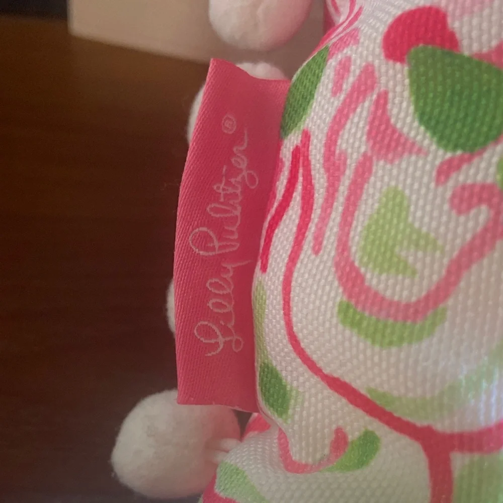 Lilly Pulitzer Floral Decorative Pillow with Pom Poms 12”x20” $30